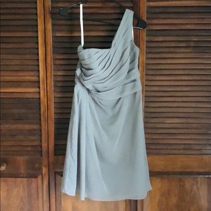 David’s Bridal one shoulder gray dress SZ 12
